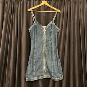Moto Denim Zip Dress | TopShop